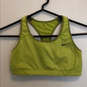 Lime green Nike sports bra